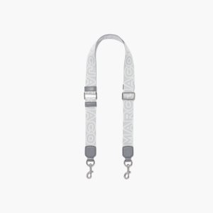 Wolf Grey Multi Marc Jacobs Thin Outline Logo Webbing Strap | 24ETDLBSC