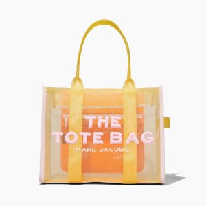 Yellow Multi Marc Jacobs Colorblock Mesh Tote Bag | 18HNBJPSZ